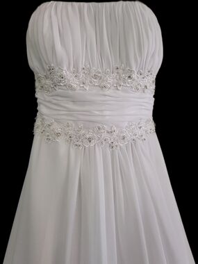 David's Bridal | Dresses | Wedding Dress Aline With Chiffon Split Front  Overlay | Poshmark